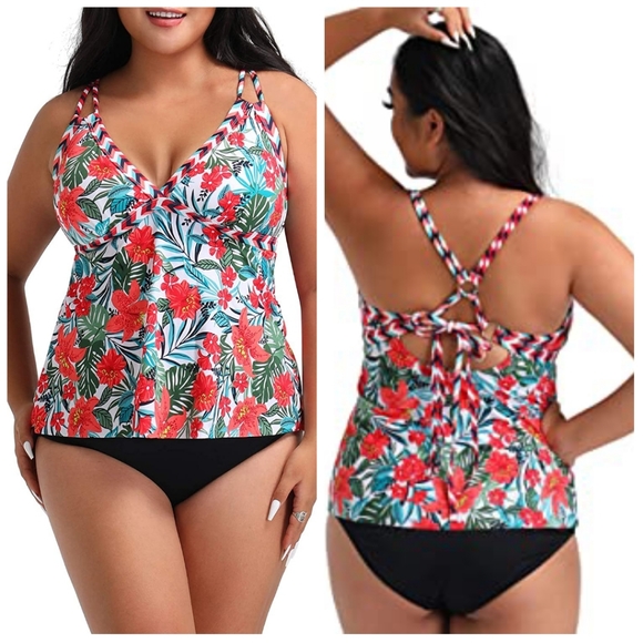 FULLFITALL Women's Plus Size Tankini Swim Top - Picture 4 of 14